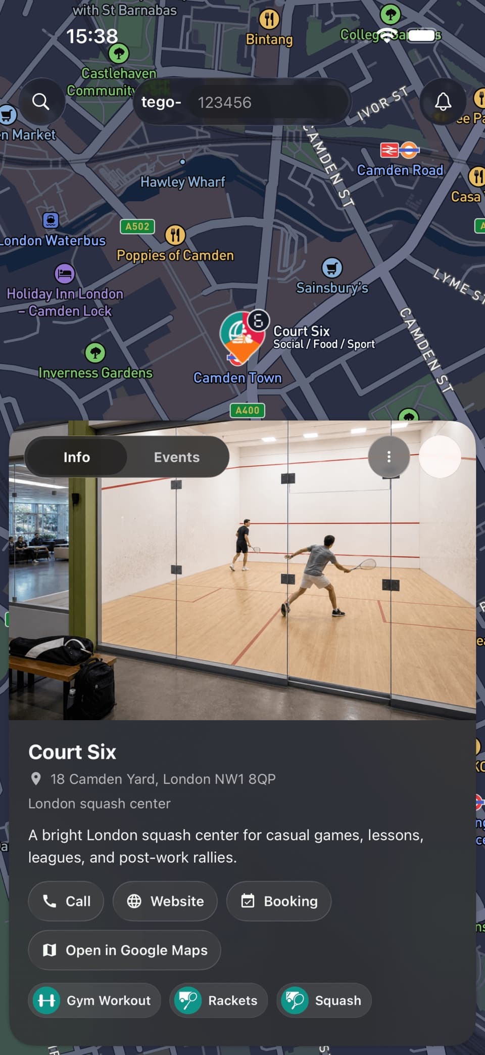 Discover new places. Looking for a court, field, or place to meet? Check the Tamtego Places map.